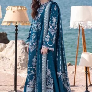 Majestic Teal Embroidered Loan Suit – A Regal Statement of Elegance