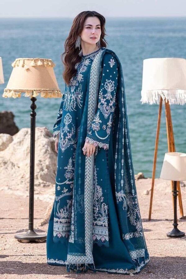 Majestic Teal Embroidered Loan Suit – A Regal Statement of Elegance